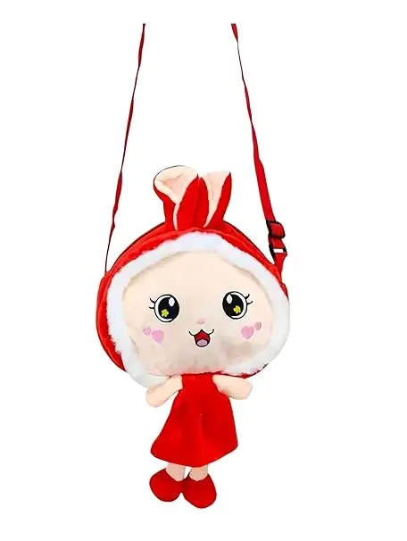 Cute Soft fabric Doll Shape Sling Cross Body Bag for Kids Girls Nursery Travelling