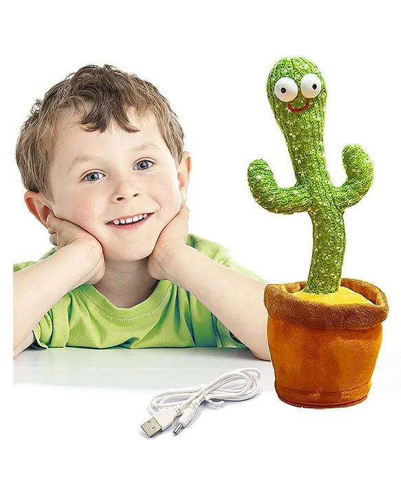 Singing Talking Recording Dancing Cactus Toy - Green & Brown