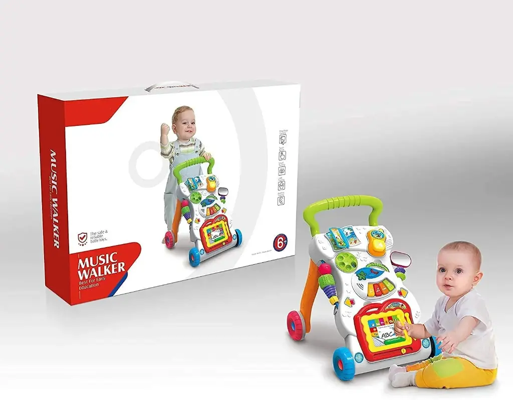 Children Musical Walker, Push and Pull Toy for Toddlers and Kids