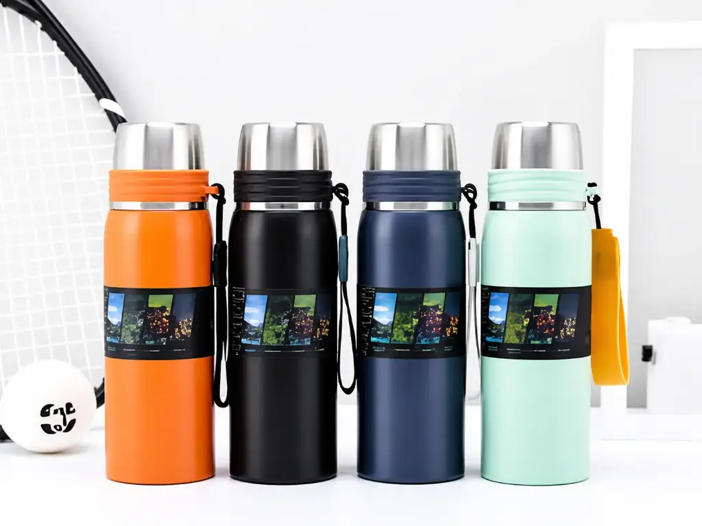 Cool Stainless Steel Sports Vacuum Flask with a Silver Stainless Steel lid 