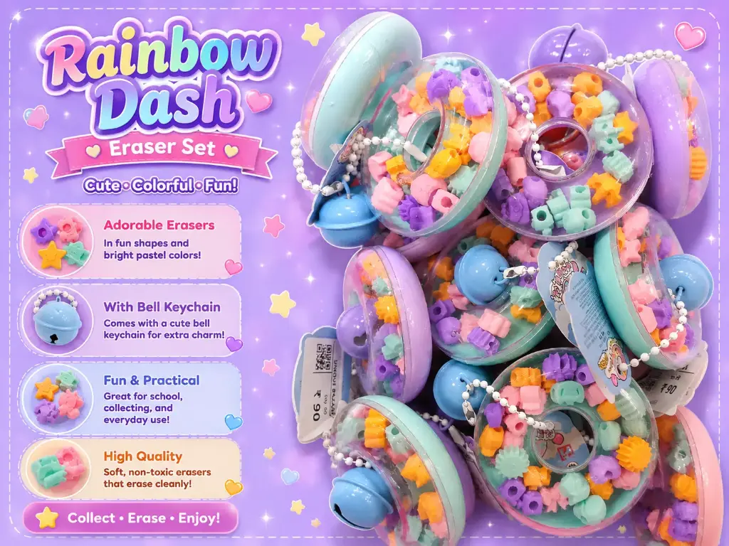Rainbow Dash Adorable Eraser Set