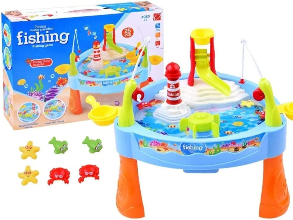Water Paradise Fishing Game Set (Battery Operated) with Electric Rotation and Lights and Sounds for Kids