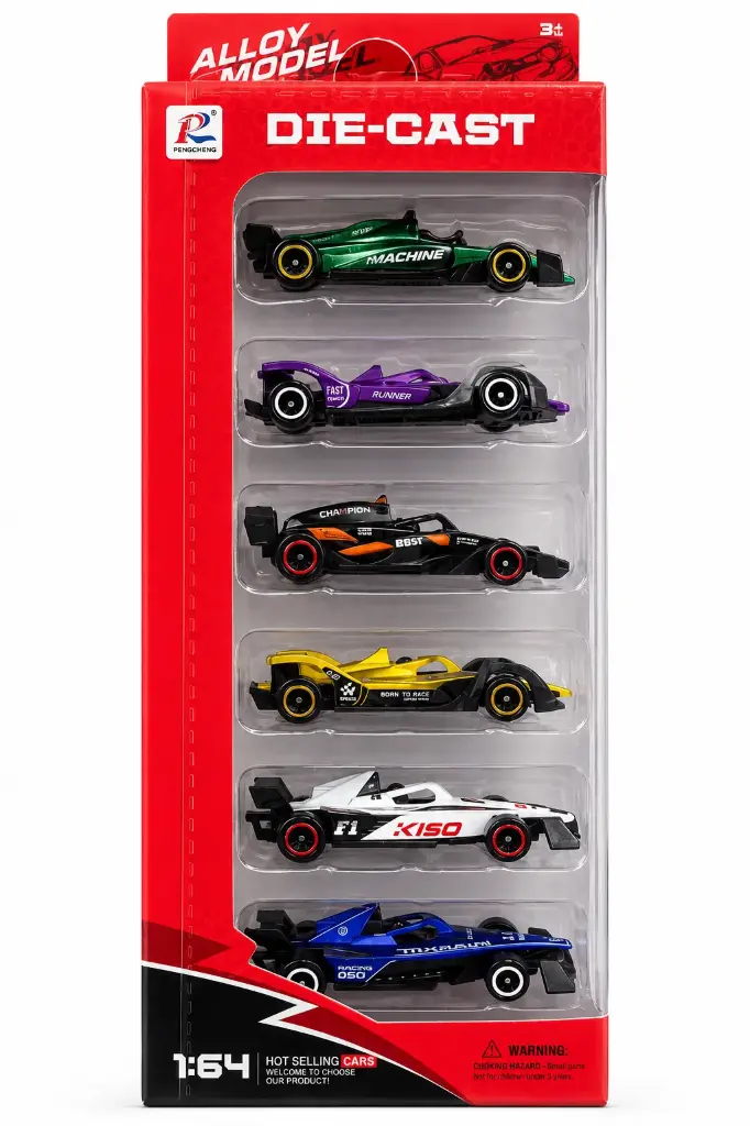 Alloy Model Formula(F1) Die-Cast Toy Pack of 6 Cars in 1:64 Scale