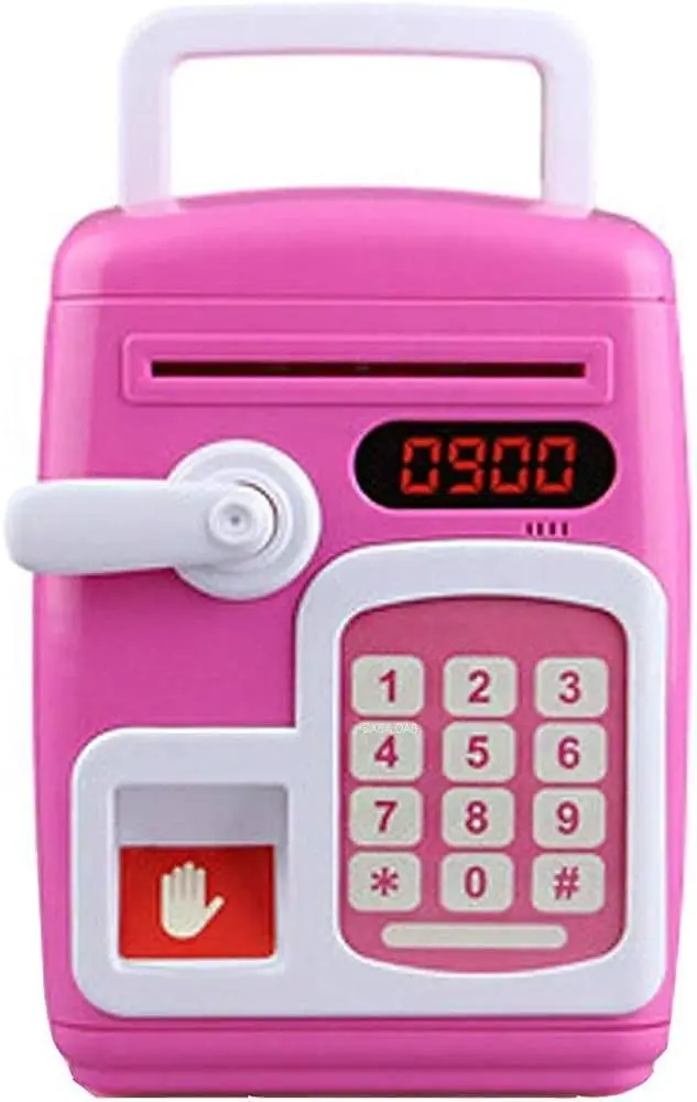  Smart Electronic ATM-Style Piggy Bank Toy for Kids with a Digital Keypad and Fingerprint | Light & Music 