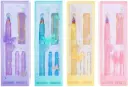 Butterfly Twilight Gradient Fountain Pen Set, Refillable Aesthetic Ink Pen with Rainbow Nib, Smooth Writing for Students, Office, 6 Ink Colors, Pack of 1
