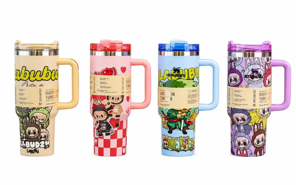 LABUBU PRINTED STAINLESS STEEL TUMBLER (1200 ml ) | Stainless Steel | Insulation Suitable | Comfort Grip Handle and Straw