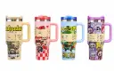 LABUBU PRINTED STAINLESS STEEL TUMBLER (1200 ml ) | Stainless Steel | Insulation Suitable | Comfort Grip Handle and Straw