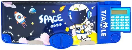 Multifunctional School Pencil Box With Calculator Cute Cartoon Stationery With Inbuilt Scissor Ruler Eraser & Sharpener Magnetic Box