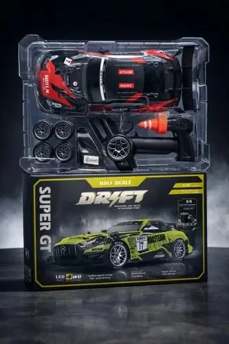 BLACK Colour Remote Controlled Drift Car 4WD GT RC Car with Proportional Throttle & Steering, High-Speed Drifting Toy Car Adults, Boys & Children