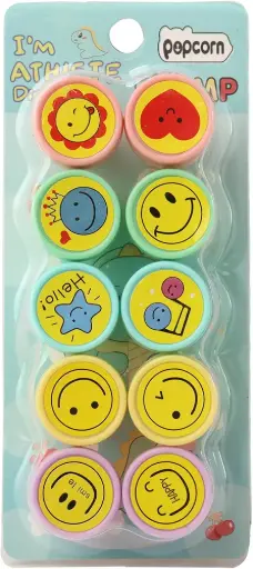 Smiley Stamp Smiley Face Self Inking Stamps for Arts and Crafts for Kids