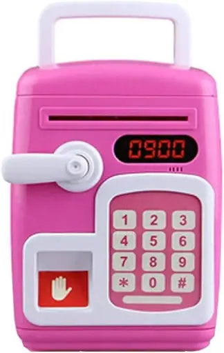 Smart Electronic ATM-Style Piggy Bank Toy for Kids with a Digital Keypad and Fingerprint | Light & Music 